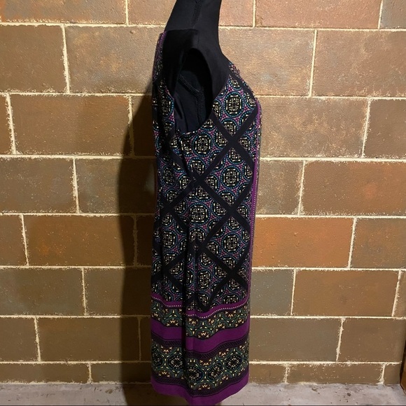 London Style Collection Mixed Print Sheath Dress Purple Career Women's XL - Picture 4 of 8